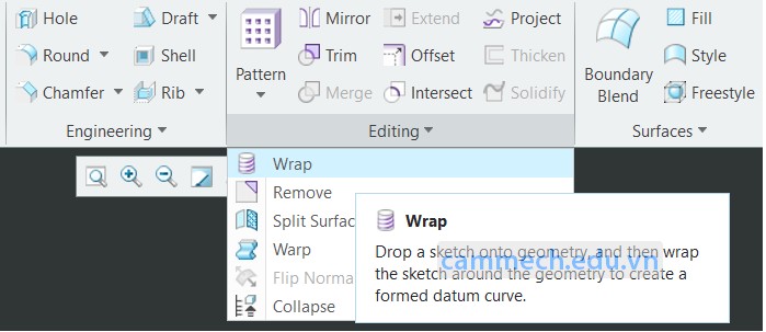 Hướng dẫn Embossed text trên phần mềm Creo, Tạo chữ 3D trên bề mặt cong của vật phẩm bằng lệnh Wrap