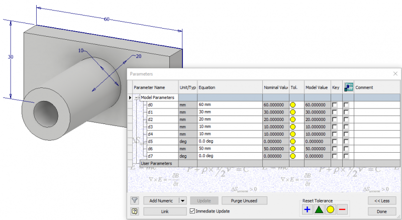 Thiết kế theo tham số trong Autodesk Inventor