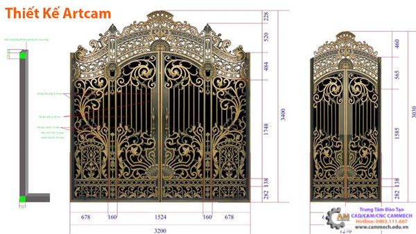 Artcam thiết kế cổng sắt