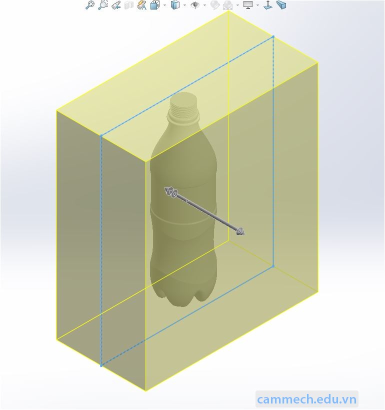 Tính toán thể tích chứa của chai nhựa trên phần mềm Solidworks