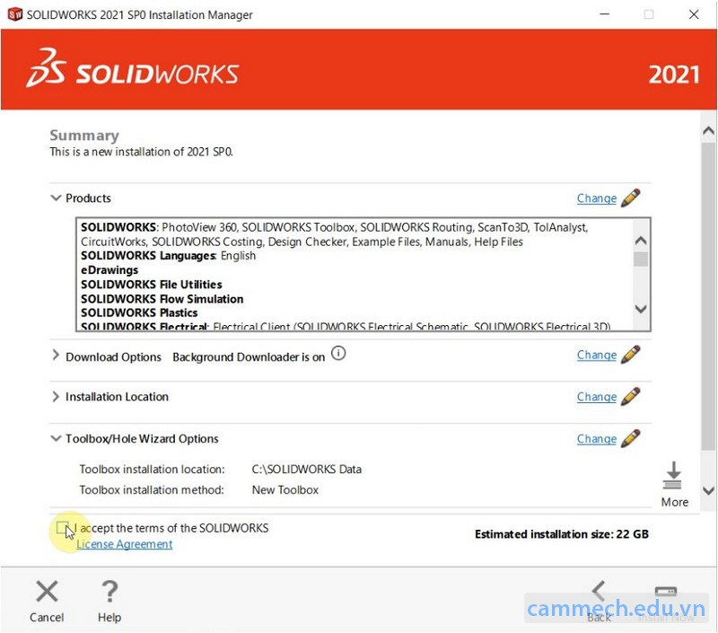 Hướng dẫn cài đặt Solidworks 2021 kèm link download