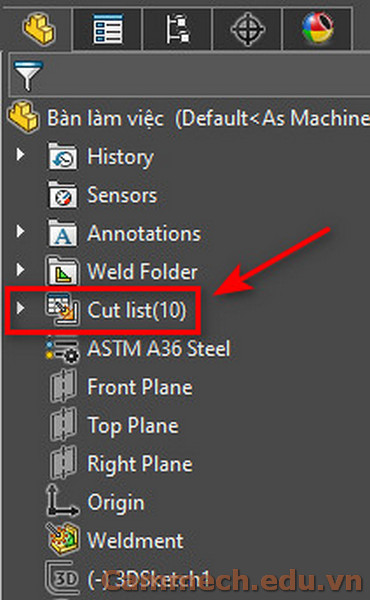 Hướng dẫn tạo Weldment Cutlist trên Solidworks
