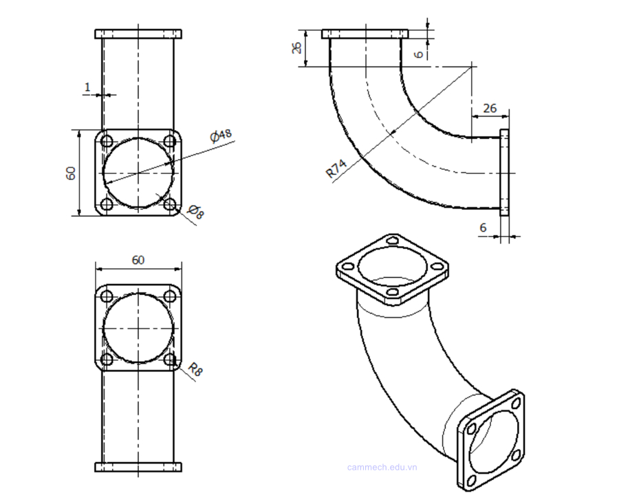 Bài tập Inventor từ cơ bản đến nâng cao