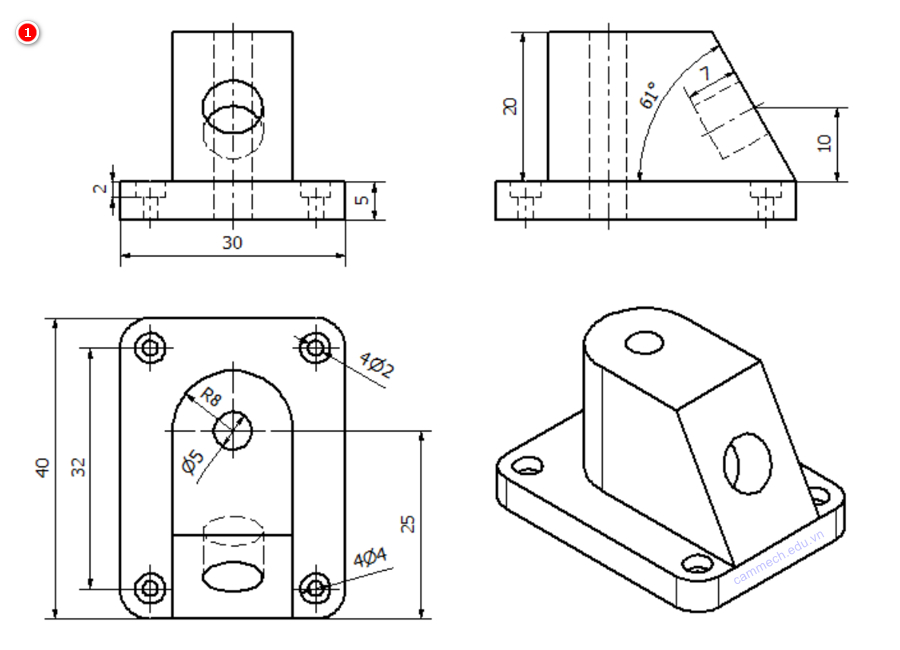 Bài tập Inventor từ cơ bản đến nâng cao