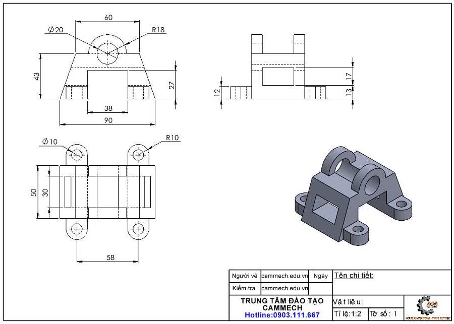 Bài tập Inventor từ cơ bản đến nâng cao