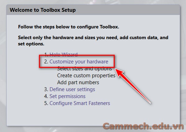 Cách thêm vật liệu vào tool box trong solidworks