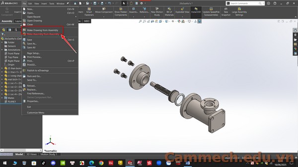 Tạo bảng kê vật liệu và lưu các thay đổi trên bảng kê thành dạng Teamplate trên phần mềm Solidworks