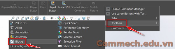 Hướng dẫn tạo Block trên Solidworks