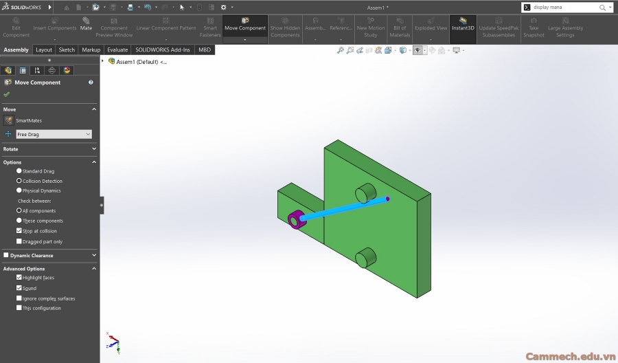 Sử dụng Angle Limit để giới hạn chuyển động va chạm