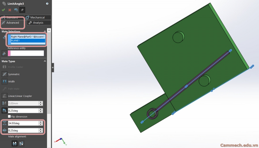 Sử dụng Angle Limit để giới hạn chuyển động va chạm