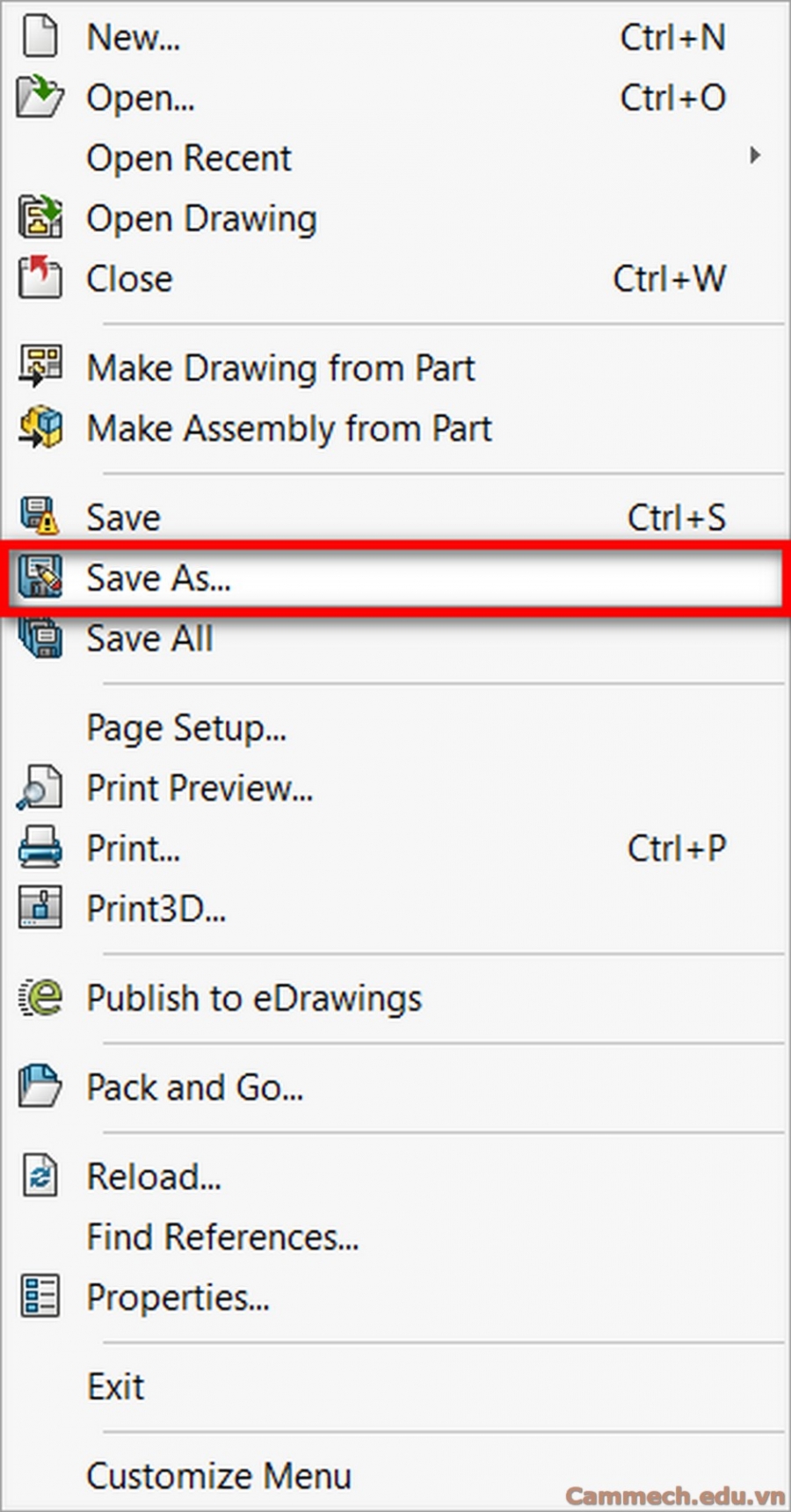 Xuất Bản Vẽ SOLIDWORKS Sang Định Dạng DXF/DWG