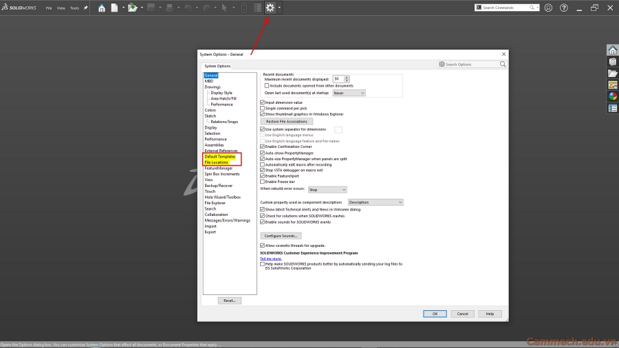 Cách tạo Templates mẫu trong SOLIDWORKS