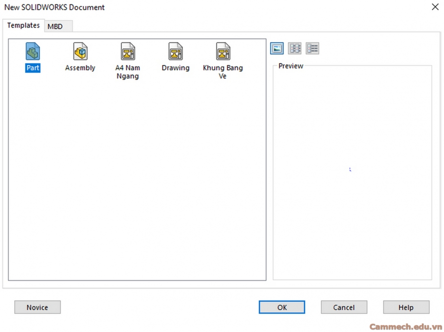 Cách tạo Templates mẫu trong SOLIDWORKS