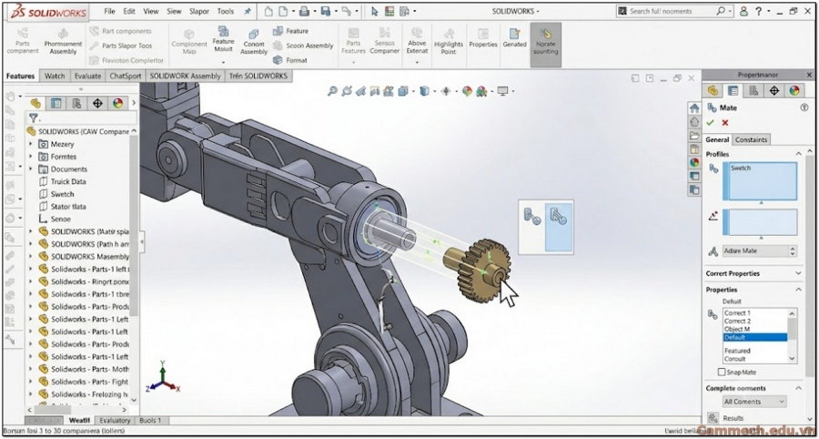 Hướng dẫn định vị các chi tiết trong môi trường lắp ráp trên SOLIDWORKS
