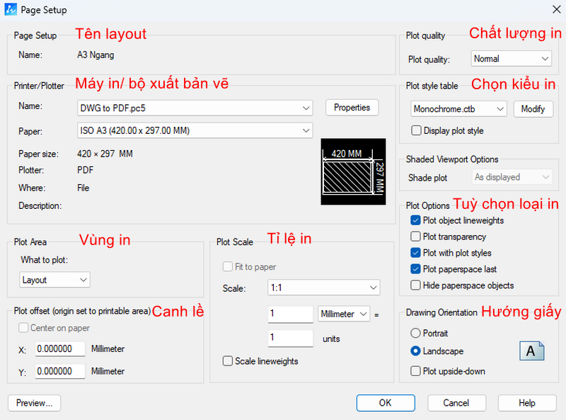 Hướng Dẫn Tạo Khung Bản Vẽ Và Tạo Môi Trường In Ấn Trong Autocad & ZWCad