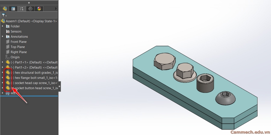 XÓA THUỘC TÍNH CỦA TOOLBOX TRONG SOLIDWORKS 