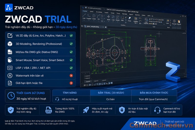 ZWCAD Hướng Dẫn Download Bản Trial Chính Hãng 2026