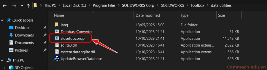 XÓA THUỘC TÍNH CỦA TOOLBOX TRONG SOLIDWORKS 