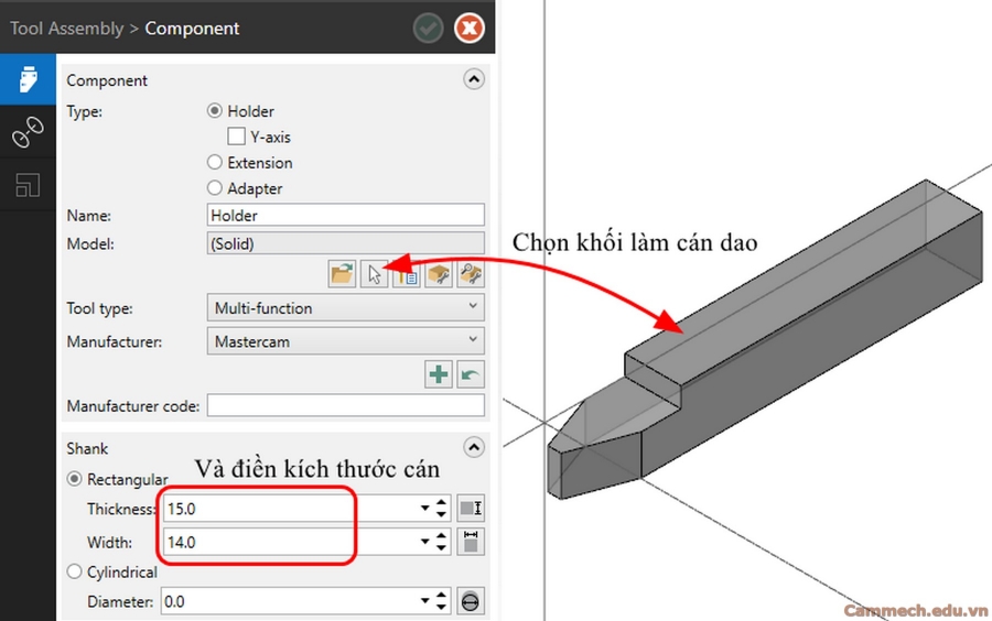 Tạo dao Forming tool bằng 3D tool trên Mastercam