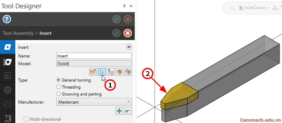 Tạo dao Forming tool bằng 3D tool trên Mastercam