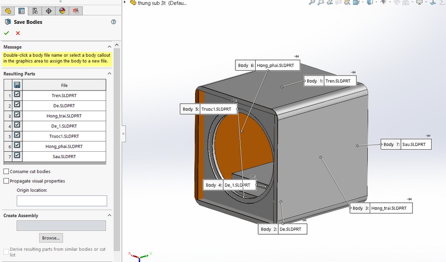 Khi nào cần dùng Multiple Parts trên Solidworks