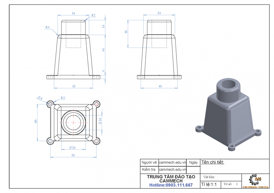 Bài tập Solidworks từ căn bản đến nâng cao