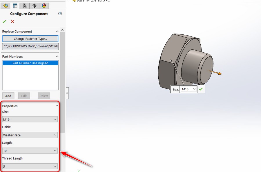Hướng dẫn thêm kích thước tùy chỉnh vào Solidworks toolbox
