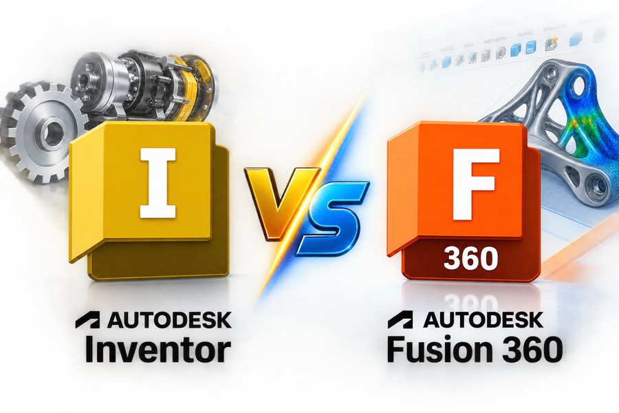 So sánh khác nhau cơ bản giữa Autodesk Inventor và Autodesk Fusion
