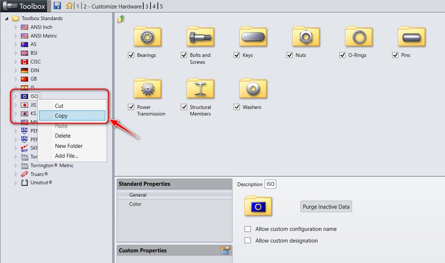 Hướng dẫn thêm kích thước tùy chỉnh vào Solidworks toolbox