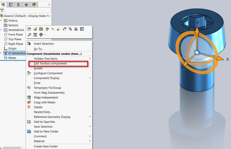 Hướng dẫn thêm kích thước tùy chỉnh vào Solidworks toolbox