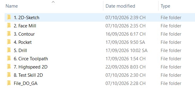 File Thực Hành Khoá Học MasterCAM Theo Giáo Trình CAMMECH