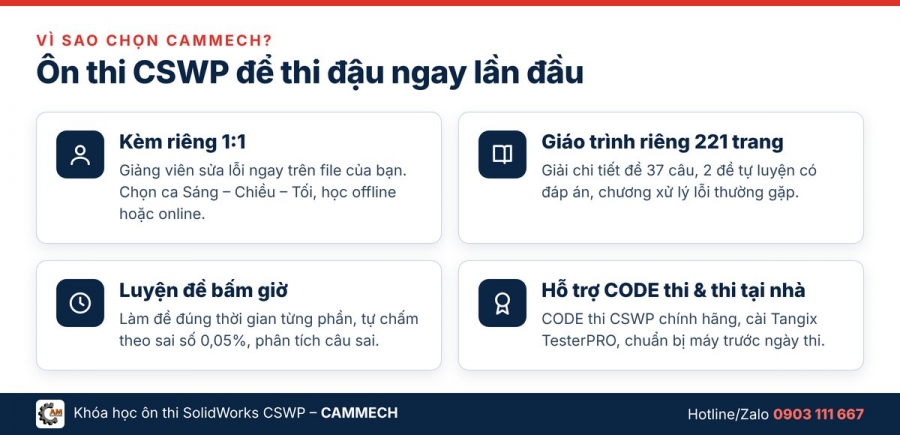 Khóa Học SolidWorks Chứng Chỉ Quốc Tế CSWP