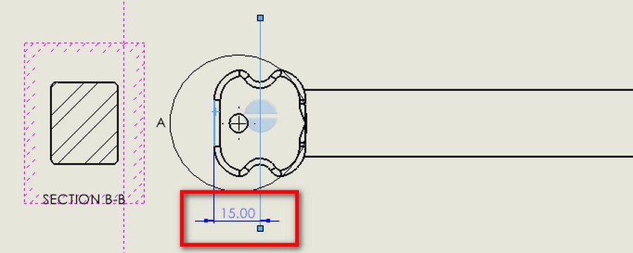Detail View và Section View khi chi tiết thay đổi