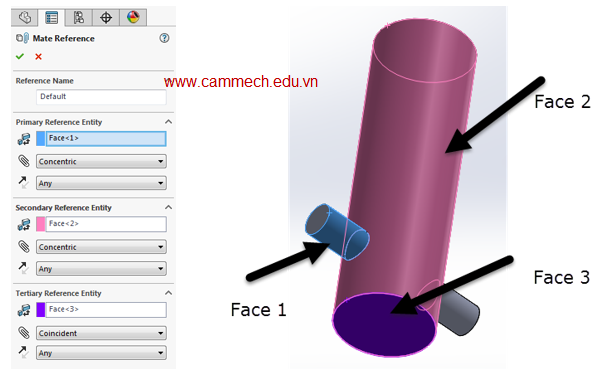 SolidWorks: Tạo ràng buộc lắp ráp (Mate Reference) trong môi trường Part