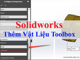 Cách thêm vật liệu vào toolbox trên Solidworks