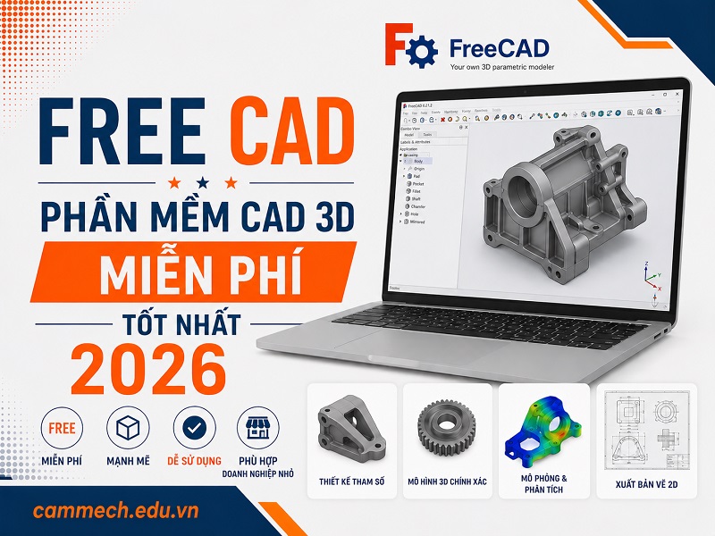 Free CAD - Phần Mềm Vẽ 3D Miễn Phí Tốt Nhất 2026