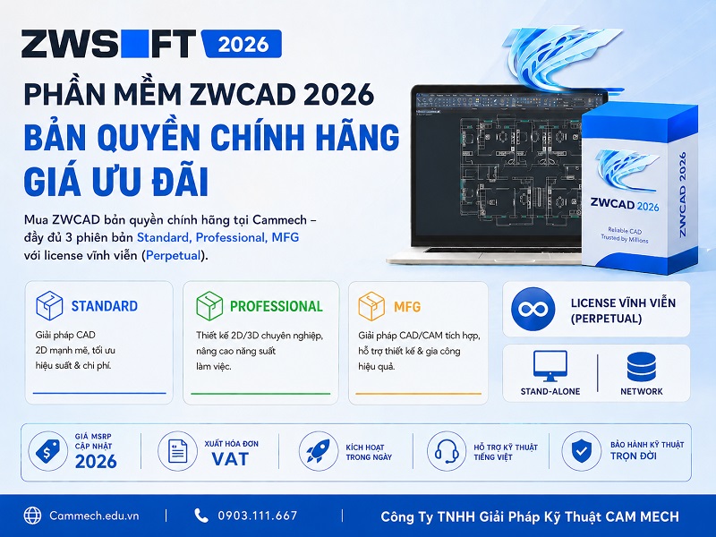 Phần Mềm ZWCAD 2026 Bản Quyền Vĩnh Viễn
