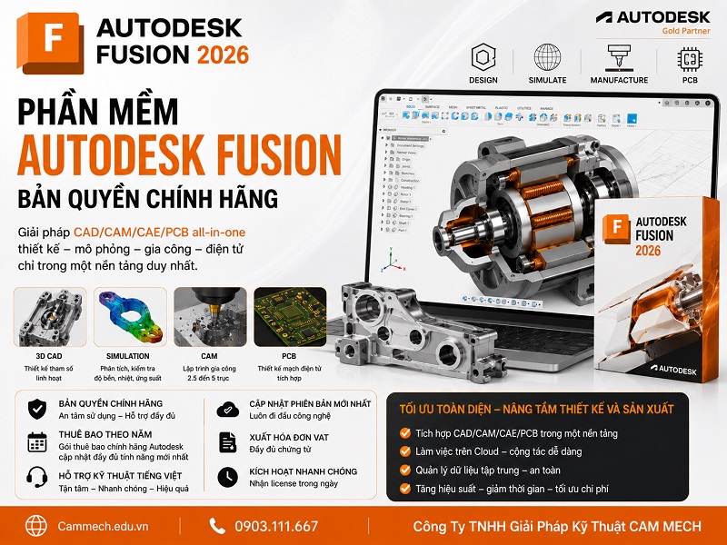 Phần Mềm Autodesk Fusion 360 Bản Quyền Chính Hãng