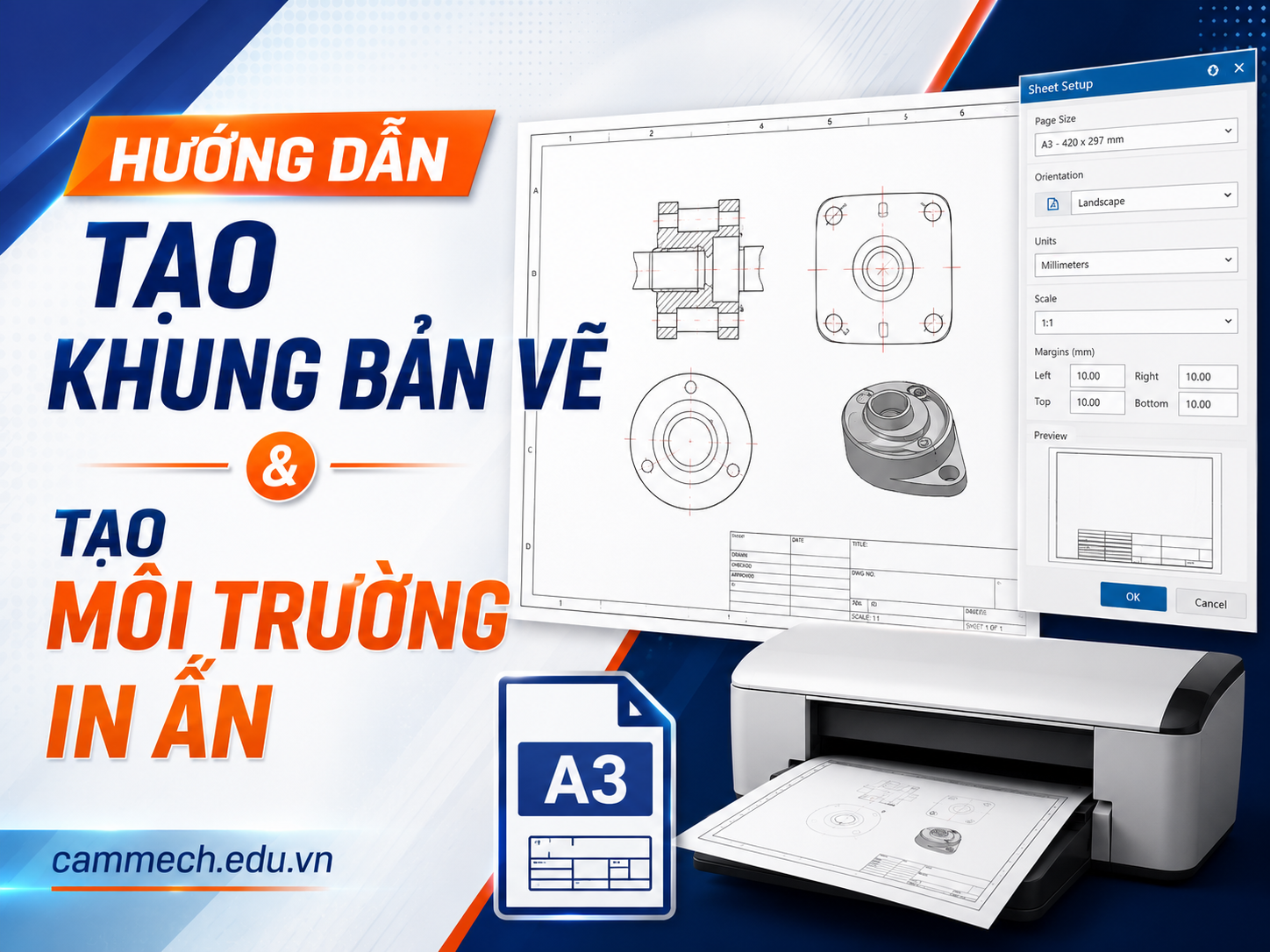 Hướng Dẫn Tạo Khung Bản Vẽ Và Tạo Môi Trường In Ấn Trong Autocad & ZWCad