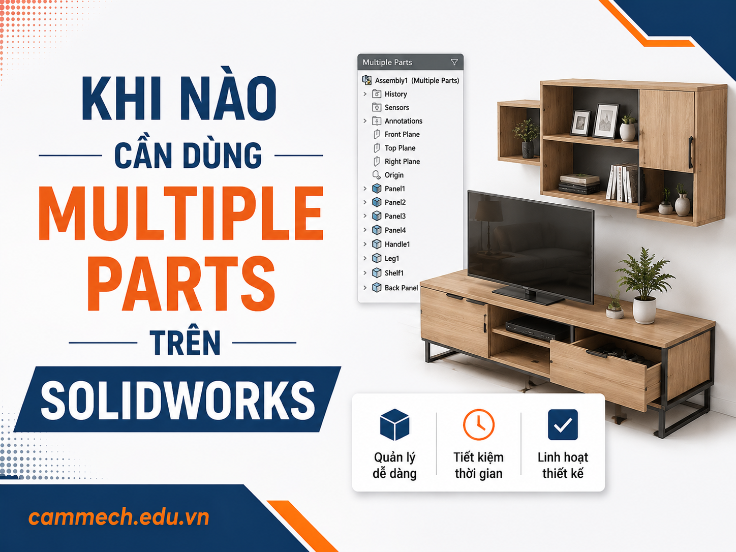 Khi nào cần dùng Multiple Parts trên Solidworks